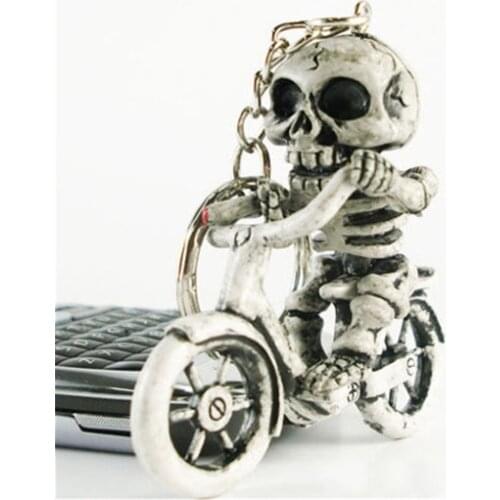 Popular Creative Bike Skull Purse Bag Rubber KeyChain Keyring Gift Key Chai