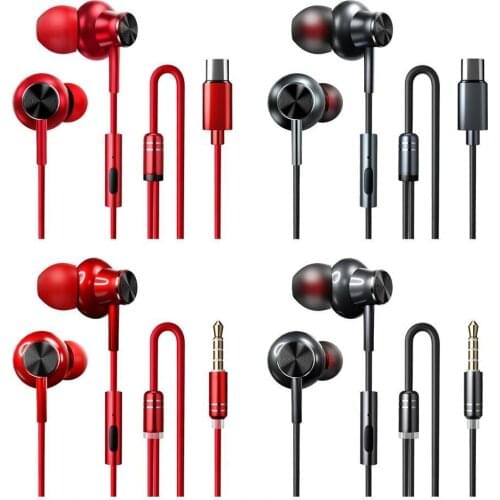 3.5mm Jack Wired Earphone For Mobile Phone PC In Ear Heavy Bass Stereo Headphones Noise Reduction Earbuds With Microphone