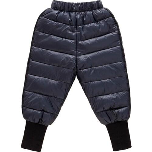 Toddler boys girls down pants warm thermal baby kids winter trousers childrens clothing