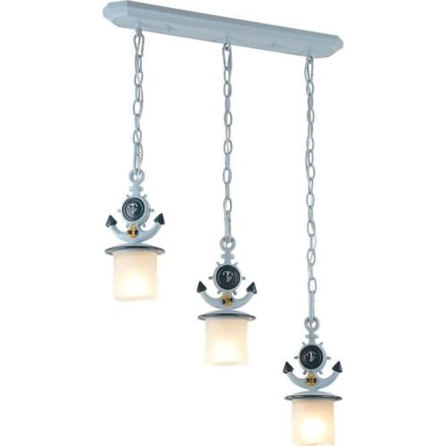 Mediterranean Glass Dining Room Pendant Lamp Creative Resin anchor Living room Hanging Lamps Contracted Restaurant Pendant Light