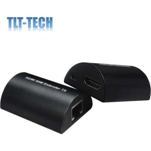 One Pair 1080P 60Hz HDMI Extender 60M Over RJ45 Ethernet Cat5e Cat6 Cat 6 6a Network Cable Extension TX RX Transmitter Receiver