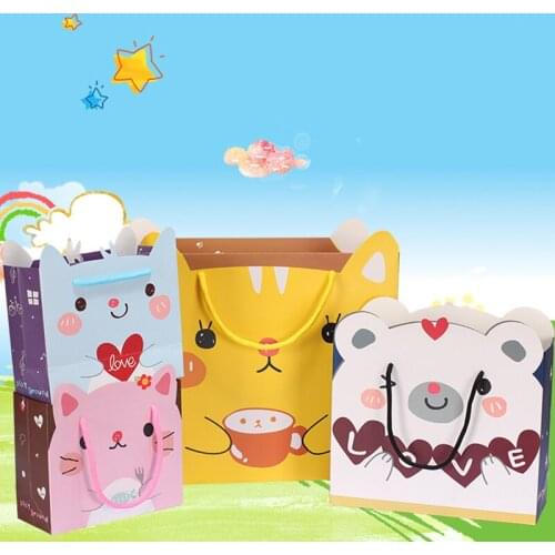 10pcs/lot New Korean Childrens Cartoon Gift Bag Lovely Creative Handbag Gift Bag Childrens Party Holiday Decoration Products
