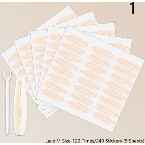 240pcs=120pairs Gauze Lace Mesh Olive-shaped Eyelid Paste-shaped Invisible Double Fold Eyelid Shadow Tape Sticker Beauty Tool