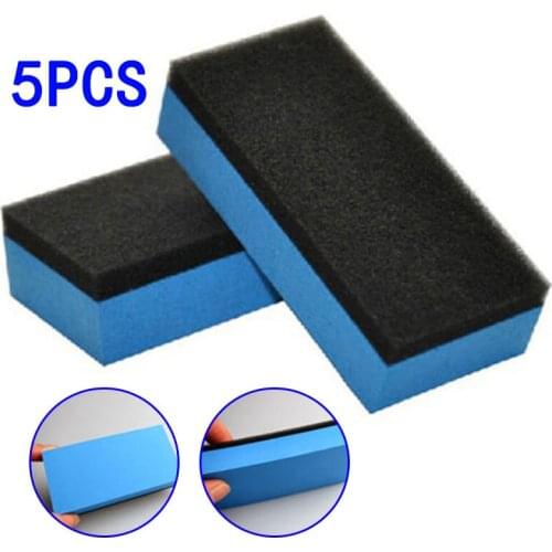 5pcs 7.5*5*1.5cm High-density Car Ceramic Coating Sponge Glass Nano Wax Coat Applicator Polishing Pads 2020 Hot Sale