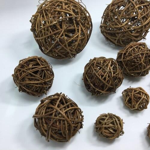 6pcs Rattan Balls Decorative Orbs Natural Spheres Craft DIY, Wedding Decoration, Christmas Tree, House Ornaments Vase Filler
