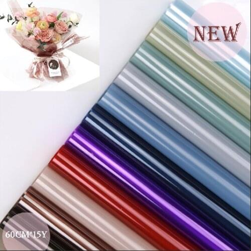 60cmx15yards Roll Waterproof cellophane Transparent Floral Shop Bouquet Flower Wrapping Paper