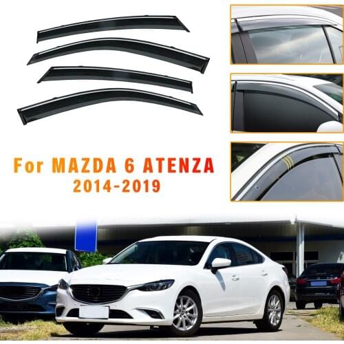 ABS 4pc Car Styling Smoke Window Sun Rain Exterior Visor Deflectors Guard For Mazda 6 Atenza 2014 2015 2016 2017 2018 Accessorie
