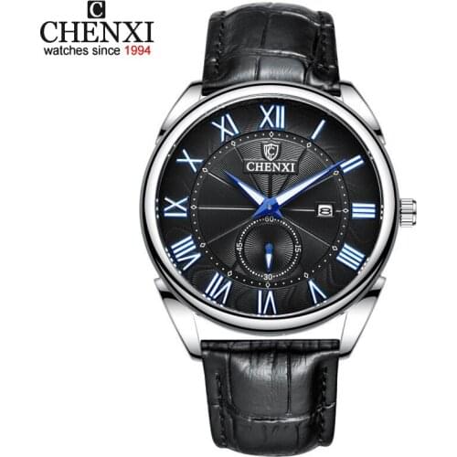 CHENXI Fashion Mens Watches New Sport Quartz Watch Men Top Luxury Brand Casual Leather Waterproof Date Wrist Watch Male Clock