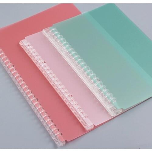Color transparent loose leaf binder cover 20/26 hole detachable loose-leaf Notebook Binding accessories a5 b5 Office stationery