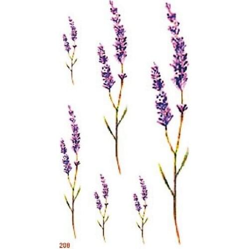 Waterproof Temporary Tattoo sticker cute sexy lavender flowers Leaves tatoo Water Transfer fake tattoo for Women