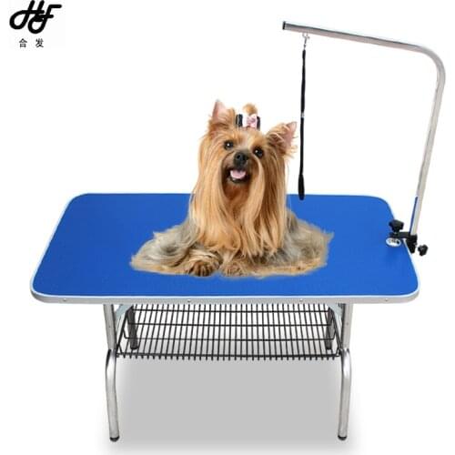 Cheap Foldable Stainless Steel Pet Grooming Table for Small Pet Portable Operating Table Rubber Surface Bath Desk Blue Pink