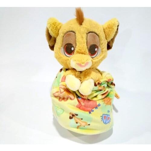 Babies Simba Lion King Baby Plush with Blanket Pouch Blankie 10"