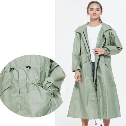 Long Raincoat Women Men Ladies Raingear Breathable Portable Water-Repellent Rain Poncho Coat Jacket