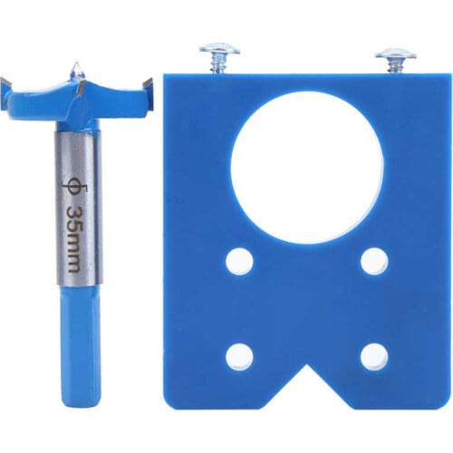 Hinge Hole Opener Blue Accuracy Locator Door Drilling Guide Woodworking Tools Set 35mm Woodworking Hole Opener