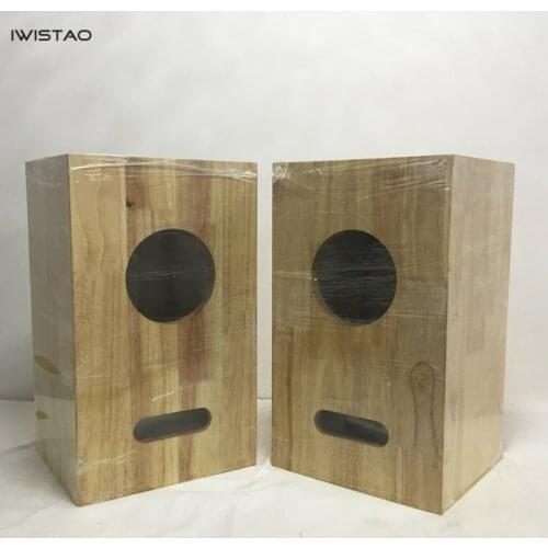 IWISTAO HIFI 6.5 Inches Full Range Speaker Empty Cabinet 1 Pair Solid Wood Inverted for Tube Amplifier Audio DIY