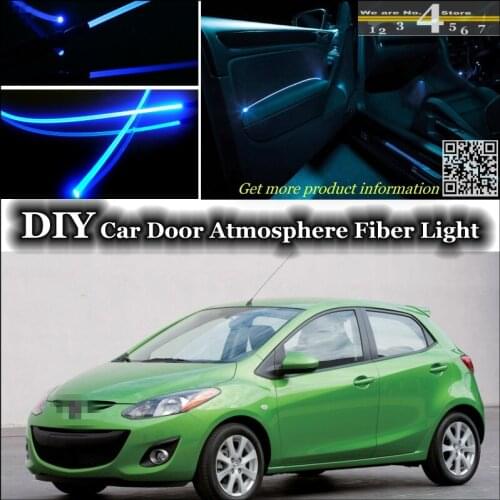 Interior Ambient Light Tuning Atmosphere Fiber Optic Band Lights For Mazda 2 Mazda2 M2 Demio DW DY DE DJ Door Panel illumination