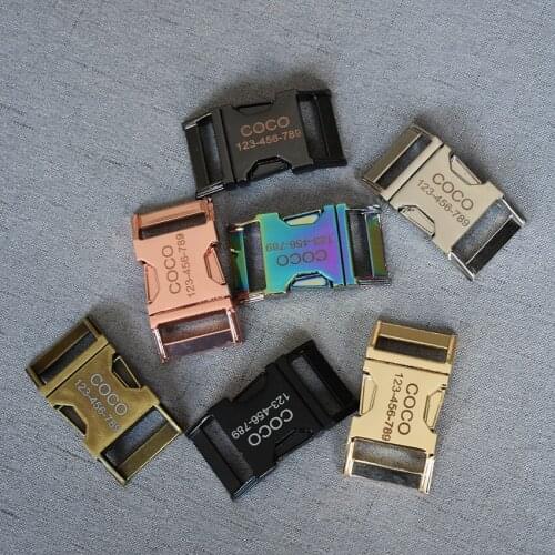 LOGO 20 Pcs/Lot 15mm/20mm/25mm/32mm Laser Engraving Side Release Metal Buckles for Tactical Belt Safety Strong Clips DIY Outdoor