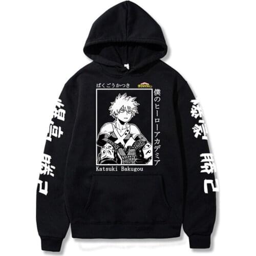 My Hero Academia Hoodies Men Funny Anime Bakugou Katsuki Graphic Streetwear Harajuku Sweatshirts Unisex Tops Male