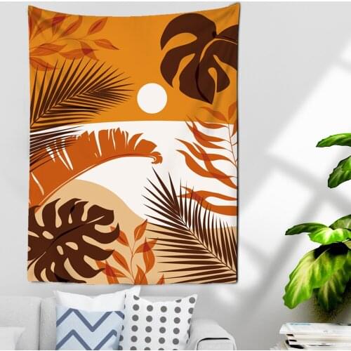 Sun Trippy Mountain Forest Trees Wall Hanging Psychedelic Galaxy Hippie Landscape Tapestry Wall Hanging For Living Room Boho