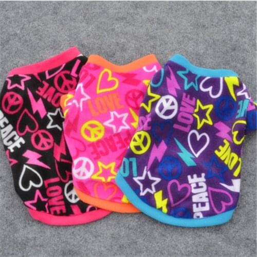 New Warm Fleece Dog Clothes Graffiti Style Pet Cat Sweatershirt Coat Puppy Sweater Teddy Pamajas Chihuahua Spring Coats Paras