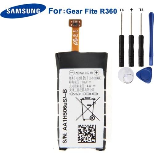 Original Samsung Replacement Battery EB-BR360ABE For Samsung Gear Fit2 Fit 2 R360 SM-R360 Genuine Battery 200mAh