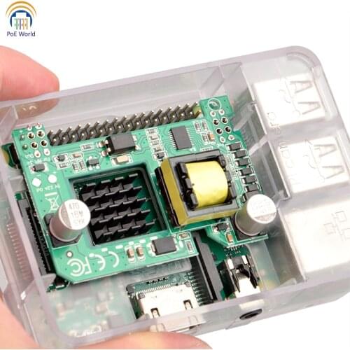 5Volt Active Pi Hat 44-56V PoE Input 10 watt PoE Hat board for Raspberry Pi Pi3B+ Pi4 Gigabit Data Speed