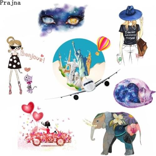 Prajna Modern Girl Iron-on Transfers For Kids Heat Transfer Patches Vinyl Washable Statue Of Liberty Patch Printable Badge F