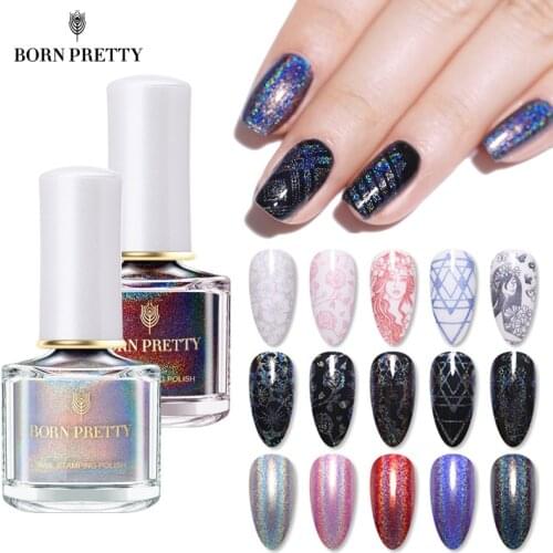 BORN PRETTY 7ml Nail Stamping Polish Holo Nail Art Stamp Varnish Printing Polish Varnish Nail Art Template Top Coat Oil
