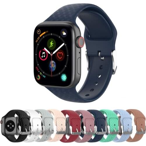3D Texture Strap For Apple watch 4 5 band 44mm 40mm correa iwatch 3 2 38mm 42mm Silicone bracelet Apple watch 5 Accessories