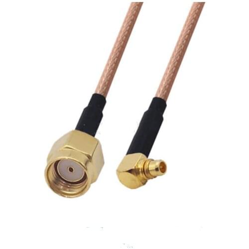 RP-SMA Male to MMCX Male Right Angle Connector Pigtail Jumper RG316 Cable 50 ohm
