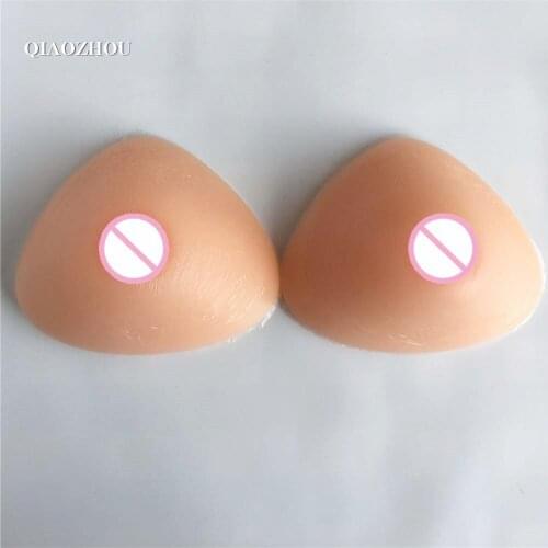 500g A cup nude skin triangle crossdresser silicon breast form mastectomy shemale users