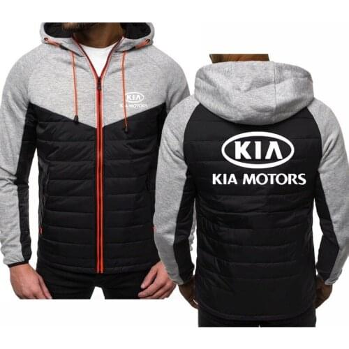 2021 new Hoodies Men KIA Car Logo Print Casual high quality Cotton Hooded Sweatshirts Mens zipper Jacket Man Hoody Clothing