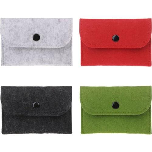 1PC Thin Wallet Solid Square Felt Mini Coin Purse Small Bag Mini Wallet Girl Change Purse Bag Business Card Holder