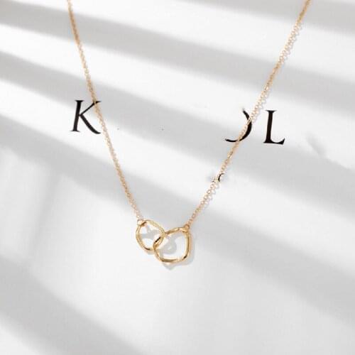 Vintage Gold Irregular Circle Pendant Necklace for Women Fashion Round Pearl Moon Heart Necklaces 2021 Trend Jewelry Gifts