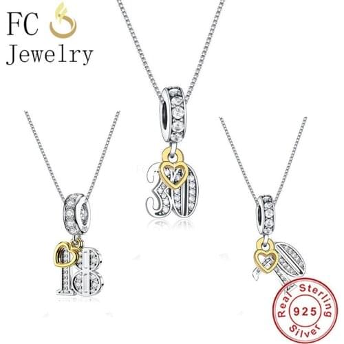 925 Silver Number Heart Happy Birthday Aniniversary Pendant Statement Necklace Women Chain Collar Choker Trinket Handmade Gift