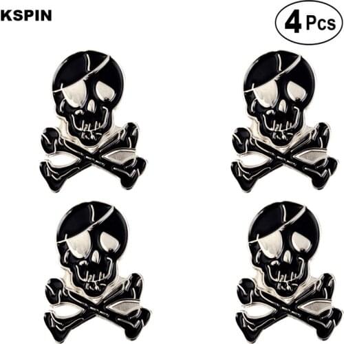 Skull Badge Lapel Pin Badge Brooch Icons 4pcs