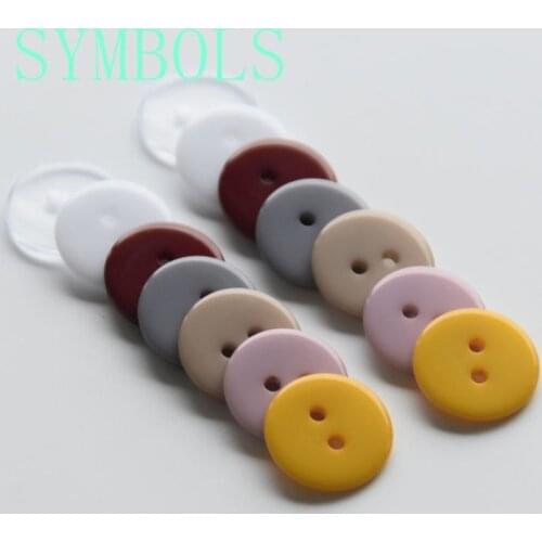100Pcs Round 2 Hole Resin Button Sewing Fit Scrapbooking Apparel Crafts Diy Decoration Mixed Color