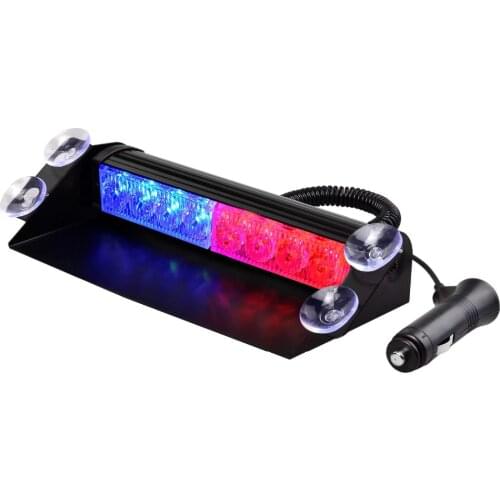 12V 8 LED Red Blue Yellow White Car Strobe Warning Light Firemen Police led Flashing Emergency signal lights Safety Fog lamp