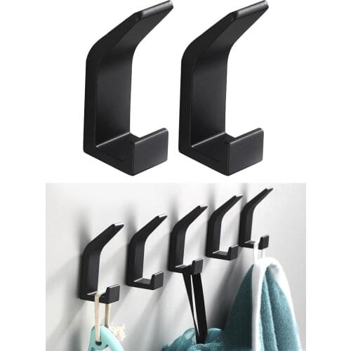 2pcs Self Adhesive Wall Door Hook Key Holder Rack Towel Hanger Bathroom