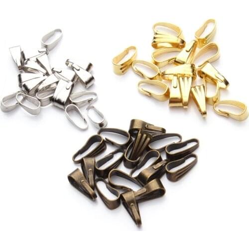 200PCS/lot Buckle Clasp Connectors Clasps Pinch Clips Bails Charm Melon Seeds Buckle Pendant For Jewelry Findings 3*7/4*8.5mm