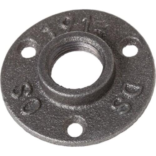 3/4" Malleable Threaded Floor Flange Iron Pipe Fittings Wall Mount Black