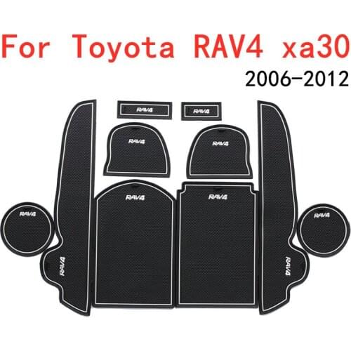 3D Rubber Mat For Toyota RAV4 xa30 2006-2012 Door Slot Pad Cup Cushion Groove Mat Lnterior Anti Slip Mat Car Accessories