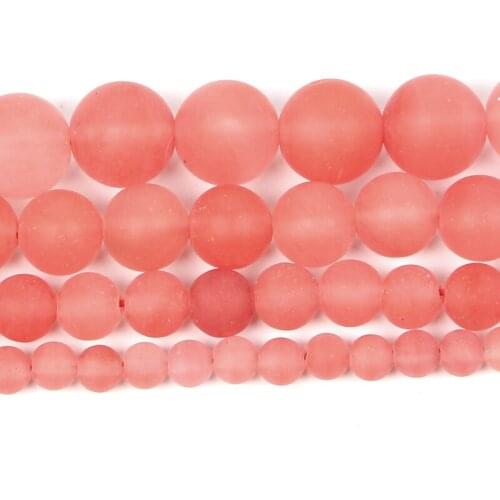 4-12mm Natural Stone Beads Loose Round Frosted Red Agates Stone Beads For Jewelry Making DIY Charm Bracelet Necklace Handmade