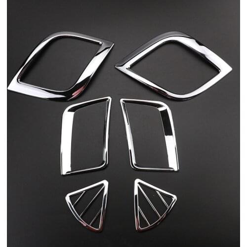 6 Pcs/set new design ABS chrome interior Air outlet decoration ring for Hyundai Solaris Verna accent sedan hatchback 2011-2015