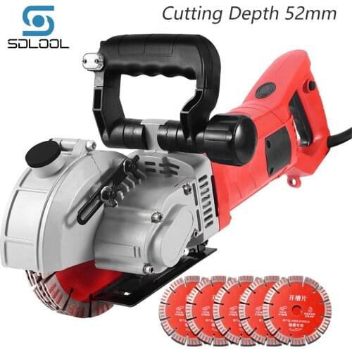 6000W 220V Groove Slotting Machine Electric Wall Chaser Brick Wall Cutting Machine Concrete Cutter Machine 52mm