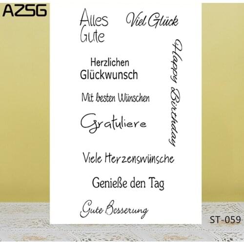 AZSG Creative Celebration Language Clear Stamps For DIY Scrapbooking/Card Making/Album Decorative Silicon Stamp Crafts