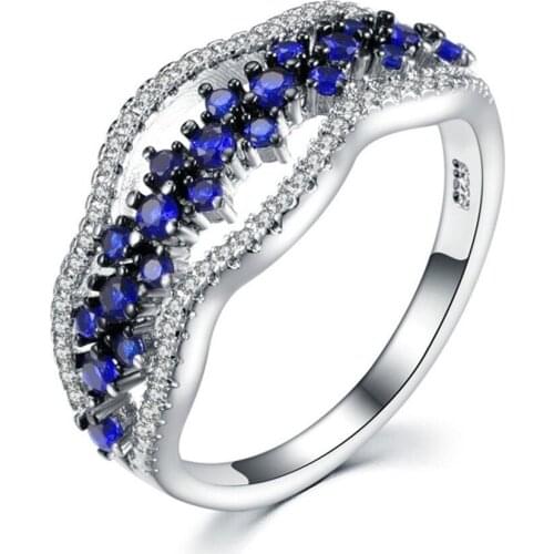 Bettyue Charming Blue Leaf Appearance Ingenious Design Hollow-out Style Ring With Zircon For Female Fashion Dress-up In Banquet