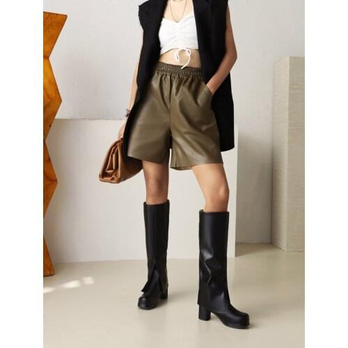 Square Toe Mid-Heel Turned-Over Edge Catwalk Fashion Boots Comfortable Artificial Leather Autumn Fashion Women Mid-Calf Boots