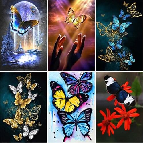 DIY Butterfly 5D Diamond Painting Full Round Drill Rhinestones Animal Diamond Embroidery Cross Stitch Wall Art Home Decor