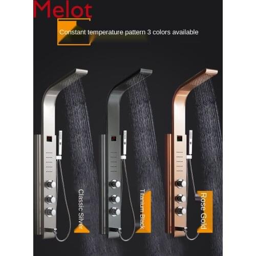 Stainless Steel Shower Panel Intelligent Digital Display Constant Temperature Shower Set Household Boost Nozzle Shower Panel